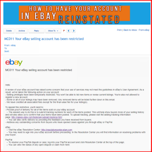 Какво да правим, когато eBay спре нашия акаунт. „MC011 Your eBay selling account has been restricted“